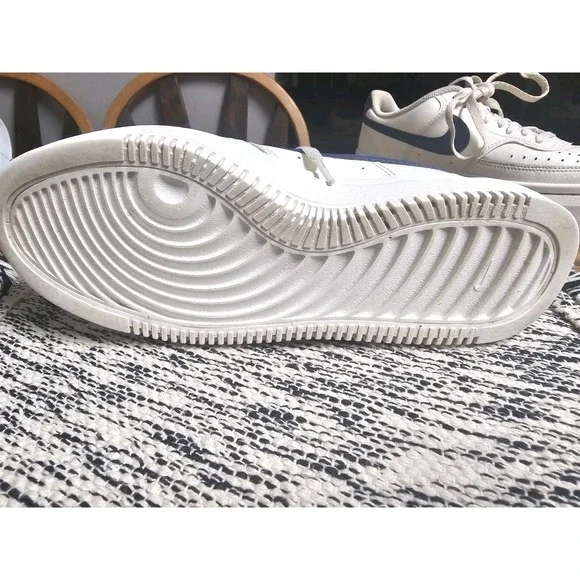 Nike Court Vision Alta Sail/D-Blue Women's Leather Sneakers - Size 7.5 - Picture 12 of 13